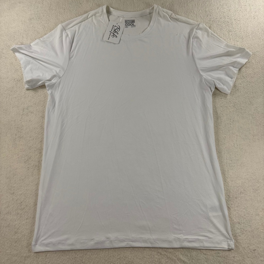 32 Degrees Cool Mesh T-Shirt Mens Medium White NWT Active Performance Tee